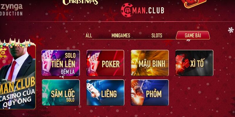 Đa dạng các sảnh game cho người chơi cá cược tại ManClub