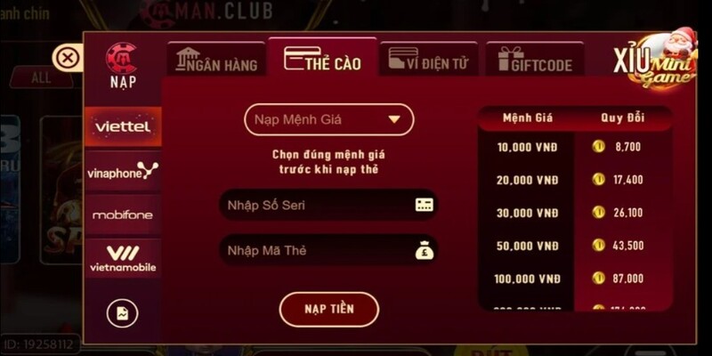 Tham khảo và học hỏi các bước nạp tiền ManClub dễ hiểu